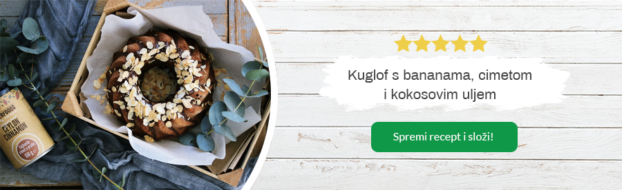 Zdravi recept kuglof z bananami, cimetom in kokosovim oljem
