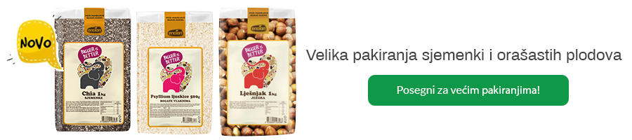 Semena in oreški v velikih pakiranjih v Encianovi spletni trgovini