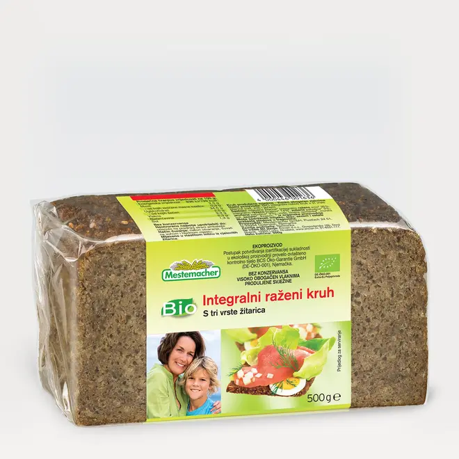 Rženi kruh s 3 vrstami žit BIO 500g-0
