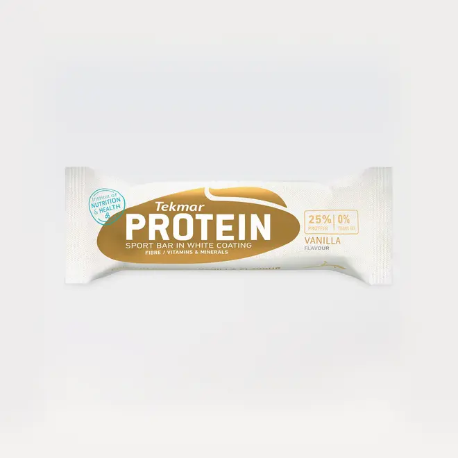 Proteinska ploščica z okusom vanilije z belim prelivom, 60g-0